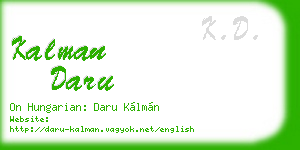 kalman daru business card